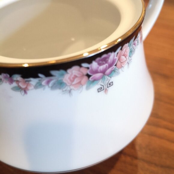 Noritake Legendary Belle Empress Sugar Bowl With Lid And Creamer Milk Jug Mint - Picture 10 of 15